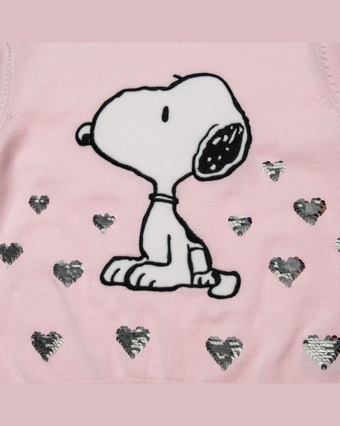 Sweater Snoopy with embroidery and double sequins (12 months-8 years)