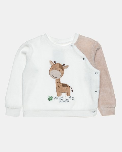Set velour Tender Comforts with giraffe embroidery (3-12 months)