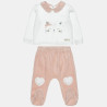 Set velour Tender Comforts with cat embroidery (3-12 months)