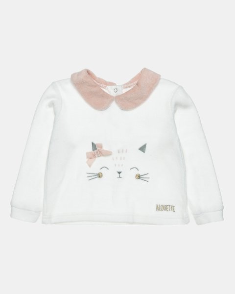 Set velour Tender Comforts with cat embroidery (3-12 months)
