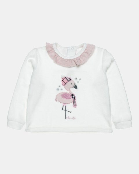 Set Tender Comforts velour with flamingo embroidery (3-12 months)
