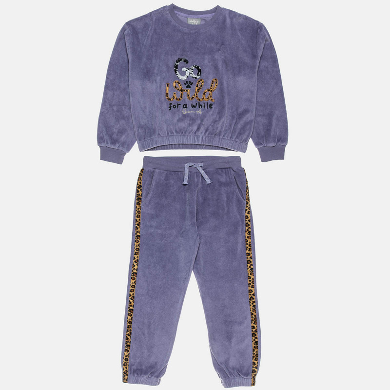   Tracksuit velour with sequins and embroidery (6-16 years)