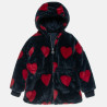 Jacket double-sided with heart pattern from ecological fur (6-16 years)