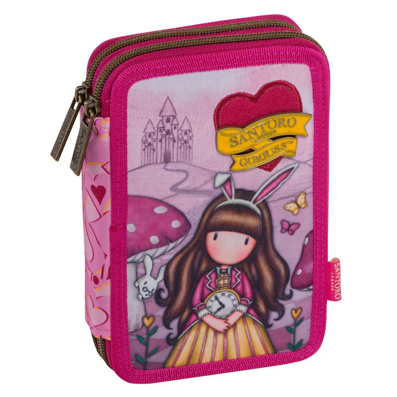 Pencil case Santoro Gorjuss with double zipper and slots