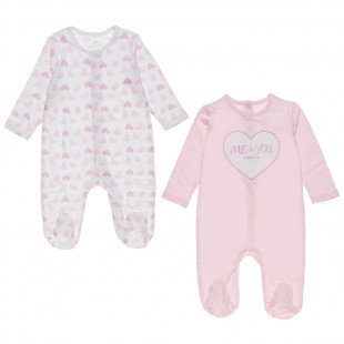 Babygrow 2-pieces with hearts design (0-6 months)