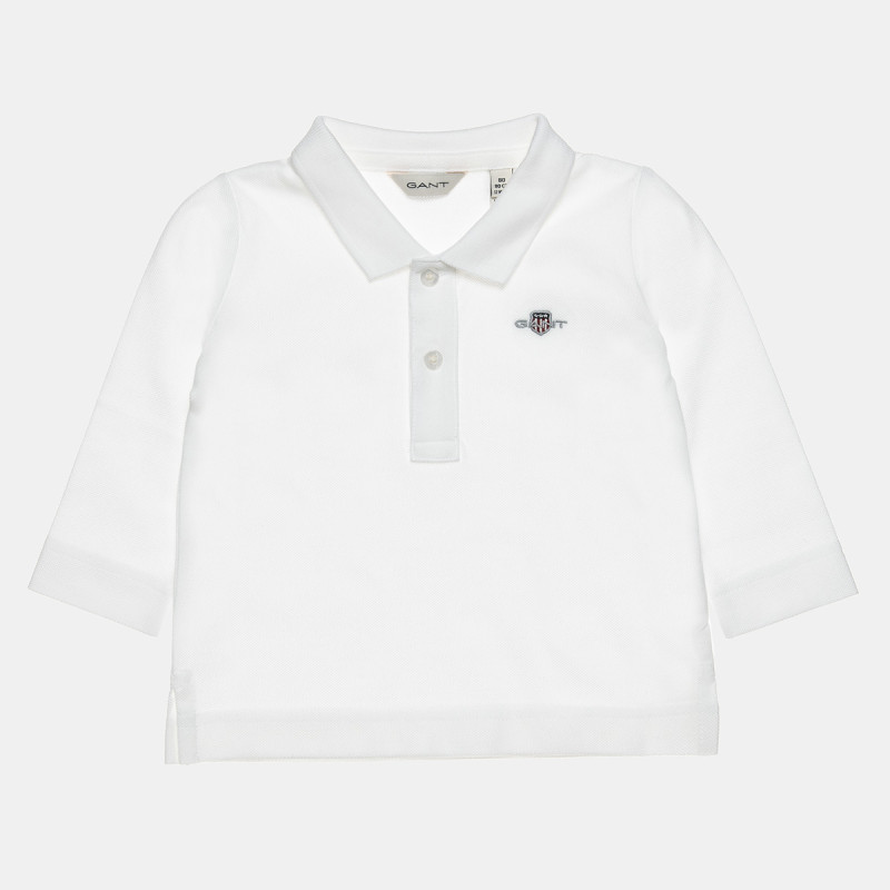 Long sleeve pique polo Gant top with embroidery (12-18 months)