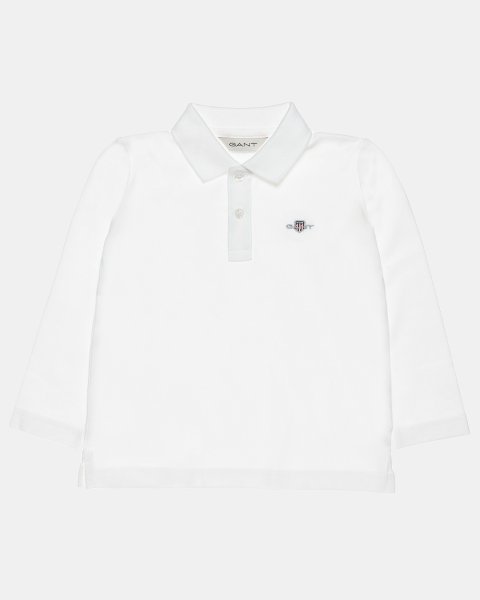 Long sleeve pique polo Gant top with embroidery (2-7 years)