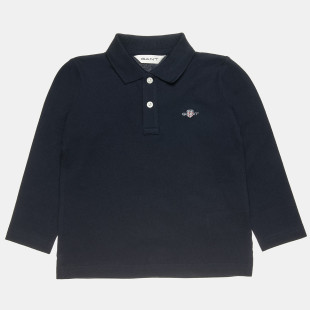 Long sleeve pique polo Gant top with embroidery (2-7 years)