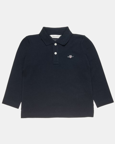 Long sleeve pique polo Gant top with embroidery (2-7 years)
