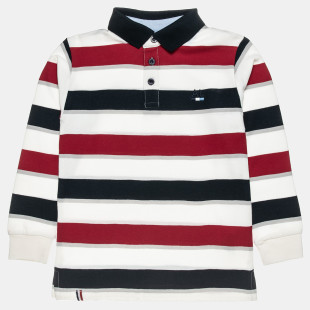 Long sleeve pique top with stripes (12 months-5 years)