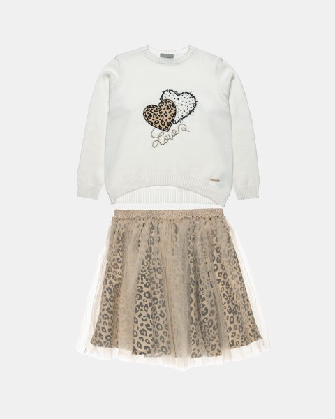 Set sweater with leopard skirt (12 months-5 years)