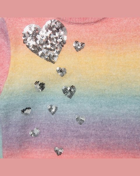 Sweater with heart sequins (6-16 years)