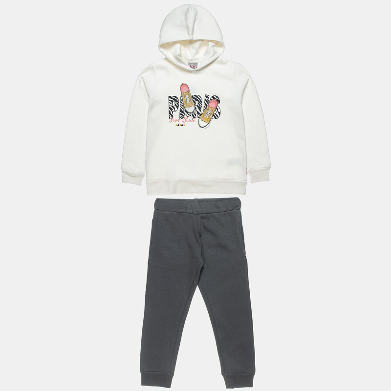 Tracksuit cotton fleece blend with glitter print details (6-16 years)