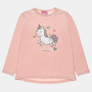 Long sleeve top with glitter print (6 months-5 years)