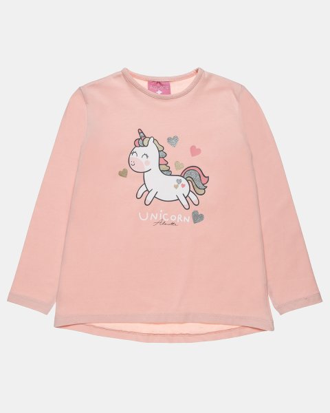 Long sleeve top with glitter print (6 months-5 years)